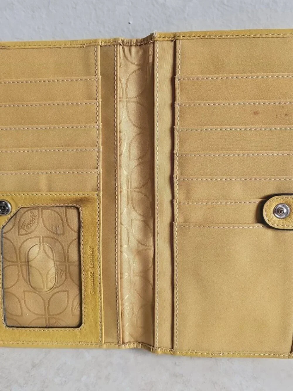 Fossil Yellow Leather Flap Wallet/Clutch